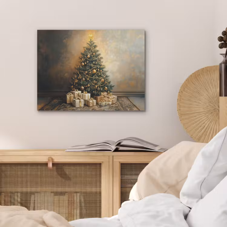 Kerstboom - Cadeaus - Goud PET vilt klein -sfeer3