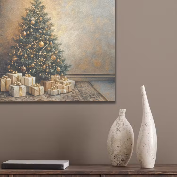 Kerstboom - Cadeaus - Goud PET vilt klein -sfeer6_closeup