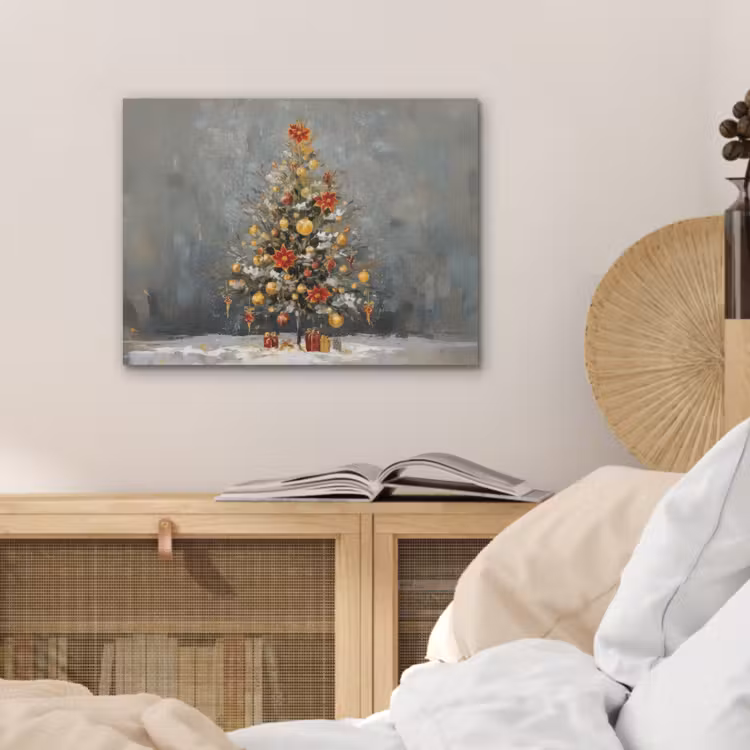 Kerstboom - Cadeaus - Rood - Goud PET vilt klein -sfeer3