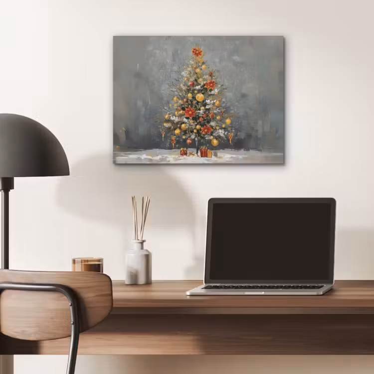 Kerstboom - Cadeaus - Rood - Goud PET vilt klein -sfeer5
