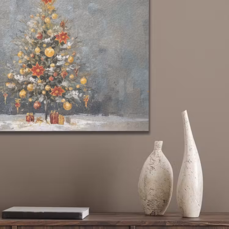 Kerstboom - Cadeaus - Rood - Goud PET vilt klein -sfeer6_closeup