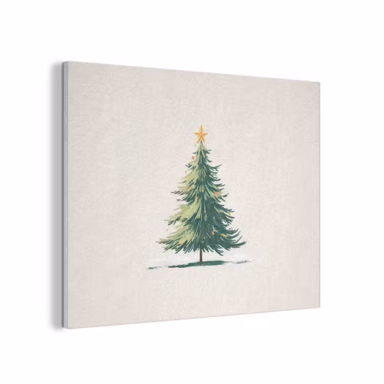Kerstboom - Illustratie - Ster - Sneeuw PET vilt klein -3d