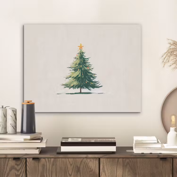 Kerstboom - Illustratie - Ster - Sneeuw PET vilt klein -sfeer1