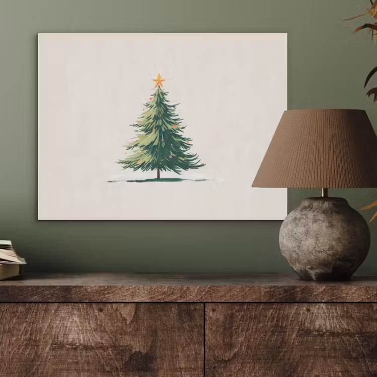 Kerstboom - Illustratie - Ster - Sneeuw PET vilt klein -sfeer2