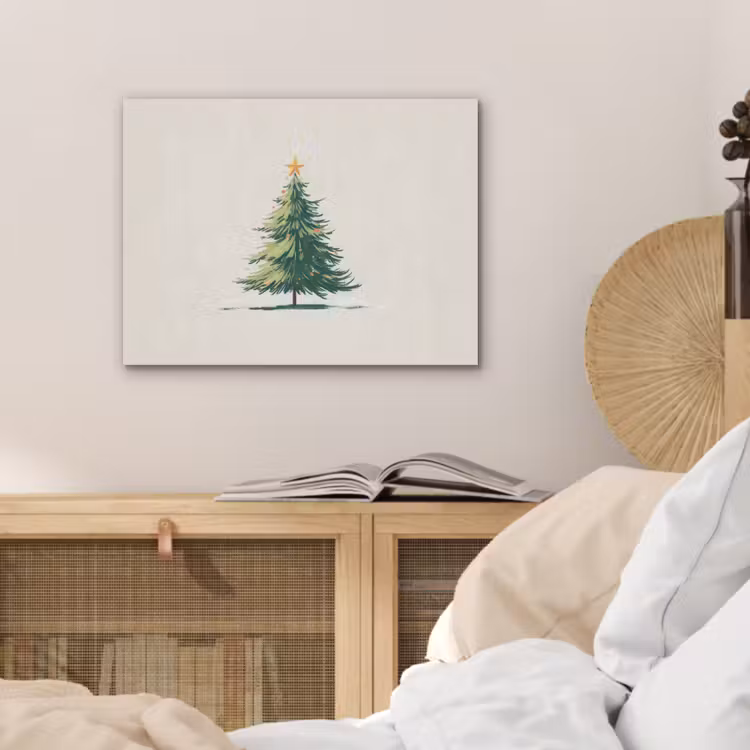 Kerstboom - Illustratie - Ster - Sneeuw PET vilt klein -sfeer3