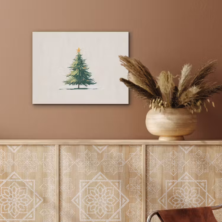Kerstboom - Illustratie - Ster - Sneeuw PET vilt klein -sfeer4