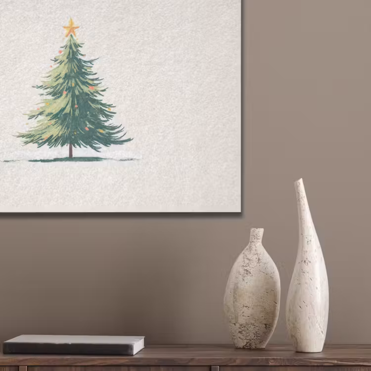 Kerstboom - Illustratie - Ster - Sneeuw PET vilt klein -sfeer6_closeup