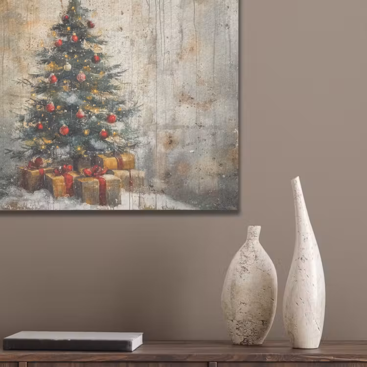 Kerstboom - Vintage - Kerst - Cadeau PET vilt klein -sfeer6_closeup