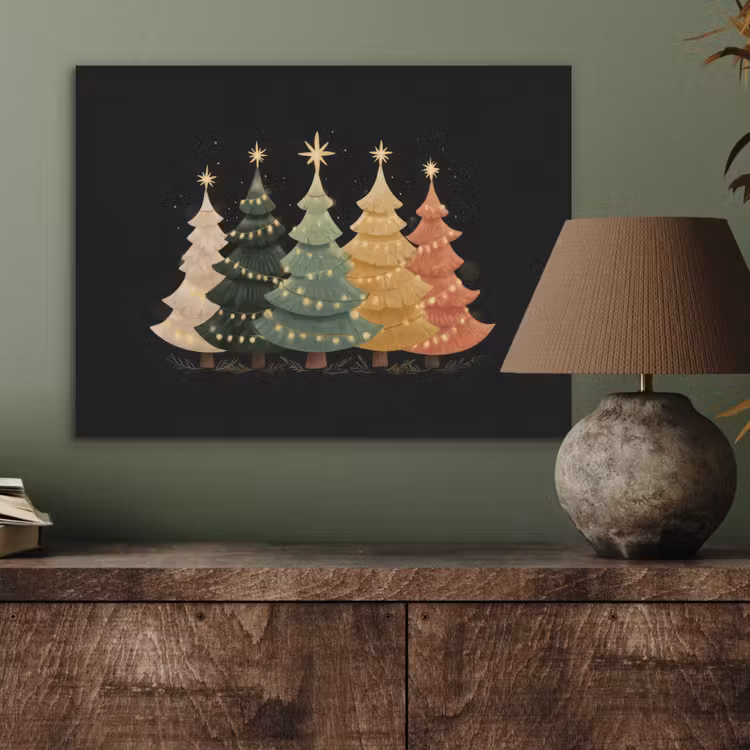 Kerstbomen - Kleurrijk - Lichtjes - Ster PET vilt klein -sfeer2
