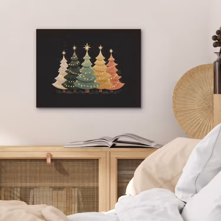Kerstbomen - Kleurrijk - Lichtjes - Ster PET vilt klein -sfeer3