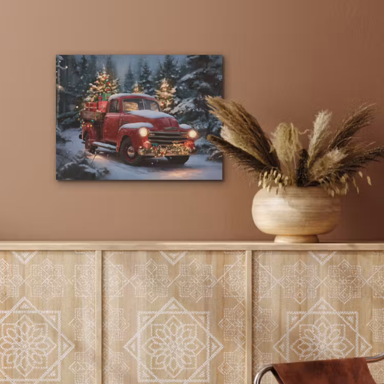 Kersttruck - Sneeuwbos - Rood PET vilt klein -sfeer4