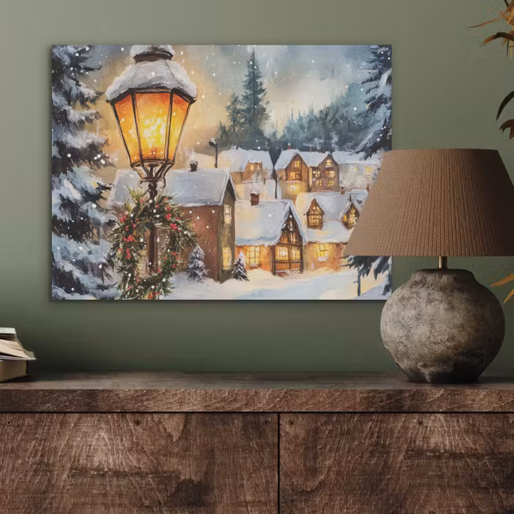 Kerstdorp - Huizen - Sneeuw - Kerst PET vilt klein -sfeer2
