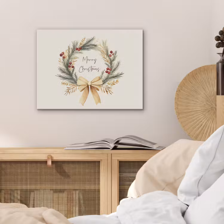 Kerstkrans - Kerst - Goud - Beige PET vilt klein -sfeer3