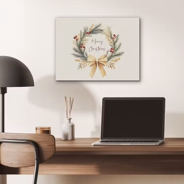 Kerstkrans - Kerst - Goud - Beige PET vilt klein -sfeer5