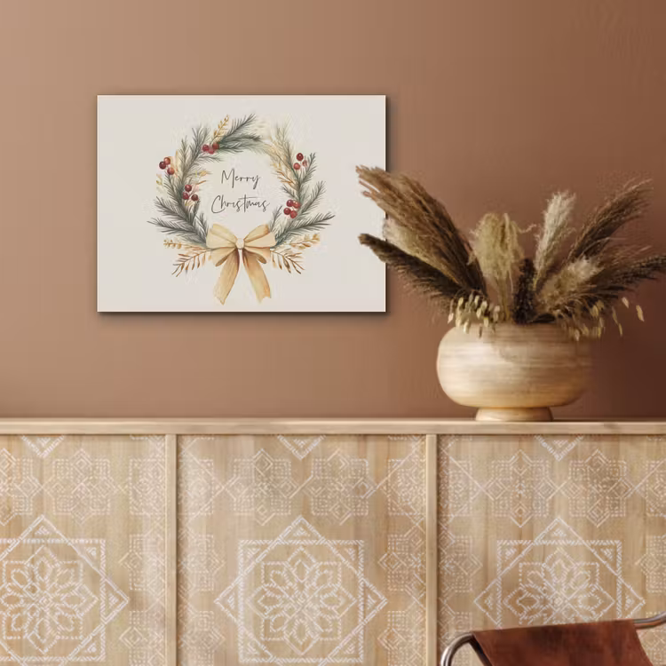 Kerstkrans - Kerst - Goud - Beige PET vilt klein -sfeer4