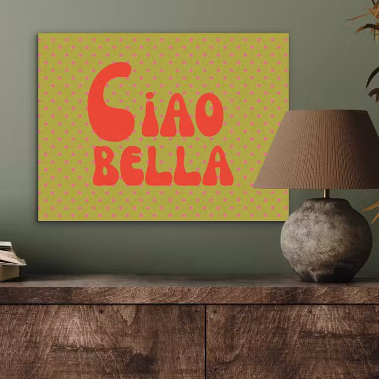 Ciao bella - Rood - Groen - Stippen PET vilt klein -sfeer2