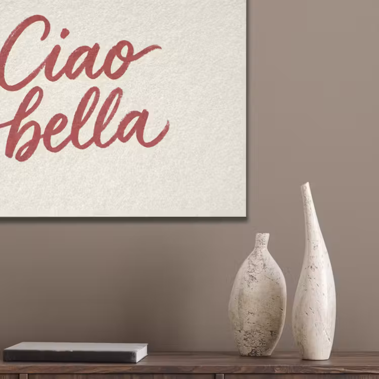 Ciao bella - Rood - Wit - Minimalistisch PET vilt klein -sfeer6_closeup