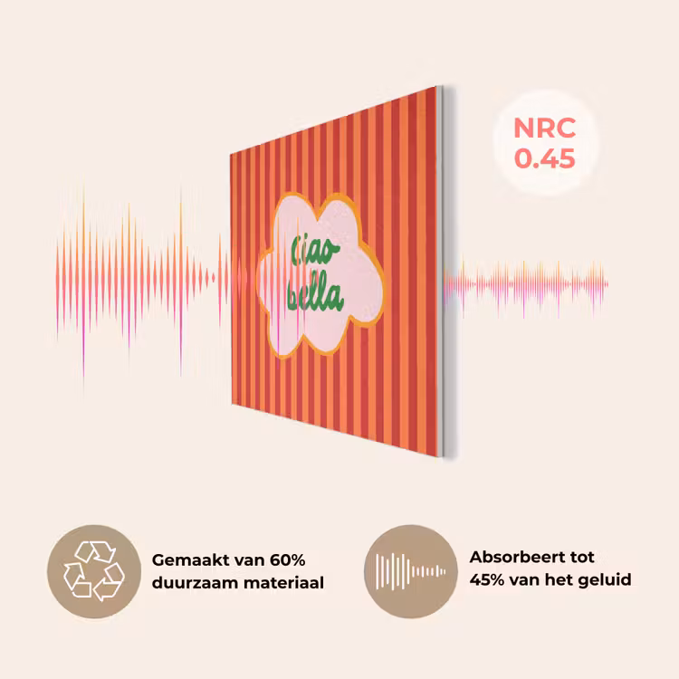 Ciao bella - Tekstwolk - Strepen - Oranje PET vilt klein -USP_NL