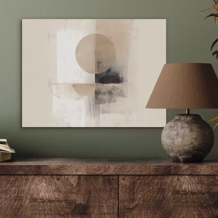Cirkel - Compositie - Diepte - Beige PET vilt klein -sfeer2