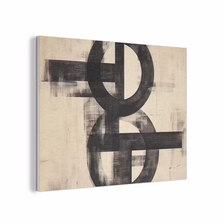 Cirkels - Balken - Zwart - Abstract PET vilt klein -3d