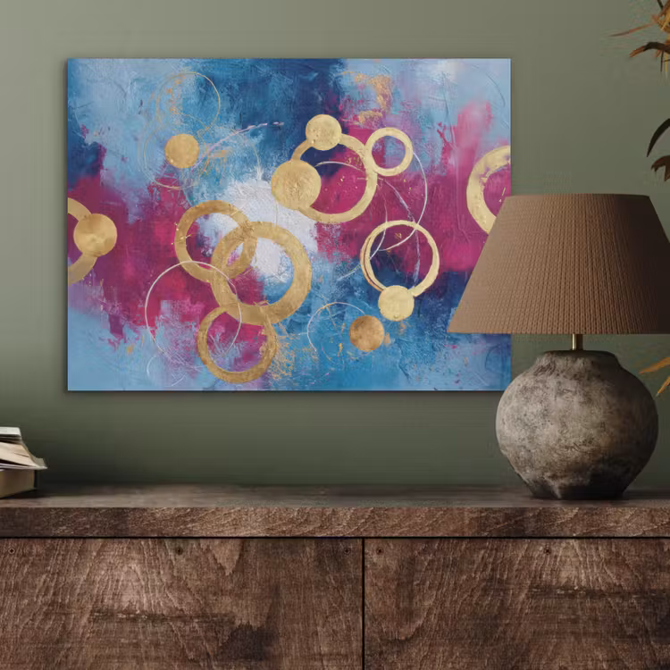 Cirkels - Goud - Abstract PET vilt klein -sfeer2