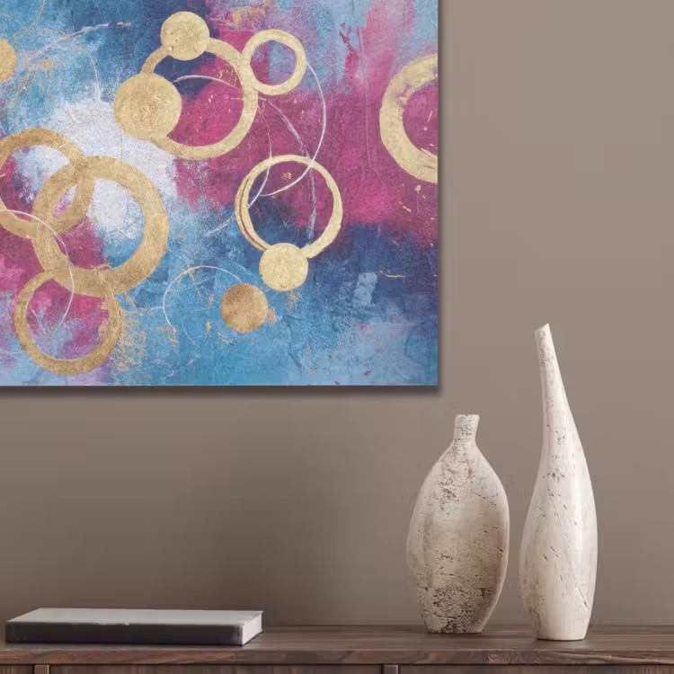 Cirkels - Goud - Abstract PET vilt klein -sfeer6_closeup