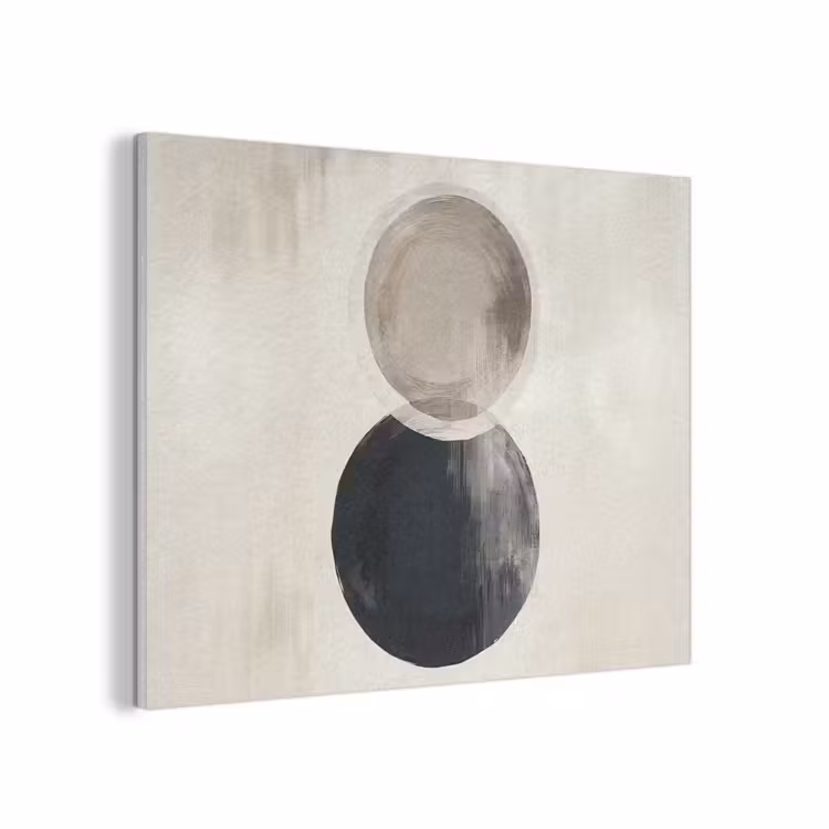 Cirkels - Vorm - Beige - Abstract PET vilt klein -3d