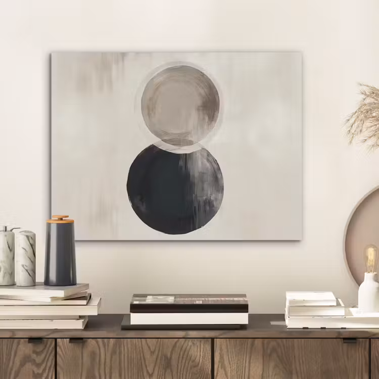 Cirkels - Vorm - Beige - Abstract PET vilt klein -sfeer1