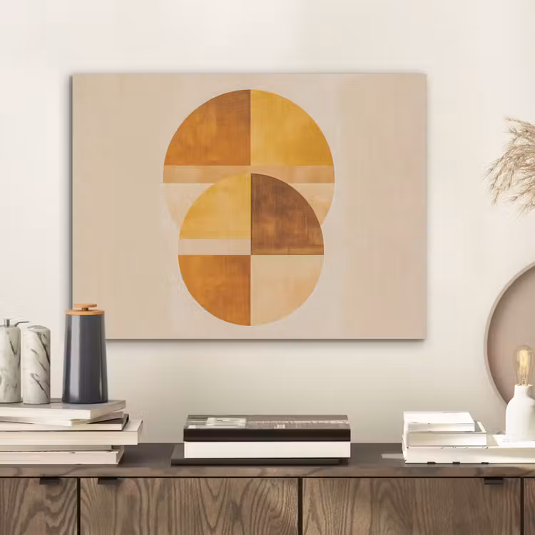 Cirkels - Geel - Minimalistisch PET vilt klein -sfeer1