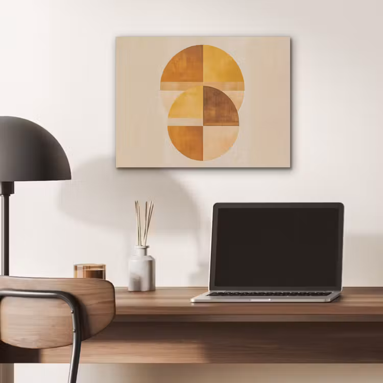 Cirkels - Geel - Minimalistisch PET vilt klein -sfeer5
