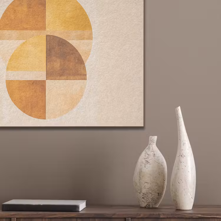 Cirkels - Geel - Minimalistisch PET vilt klein -sfeer6_closeup