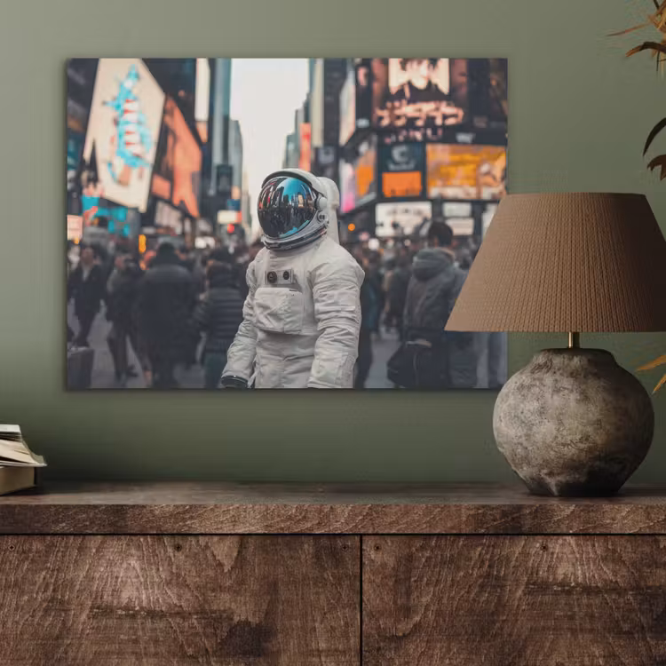 Stad - Mensen - Astronaut - Wit PET vilt klein -sfeer2