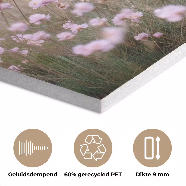 Klif - Bloemen - Zee - Roze PET vilt klein -closeup_NL