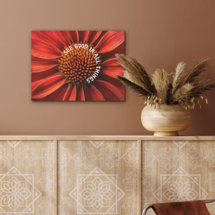 Close up - Bloem - Quote - Rood PET vilt klein -sfeer4