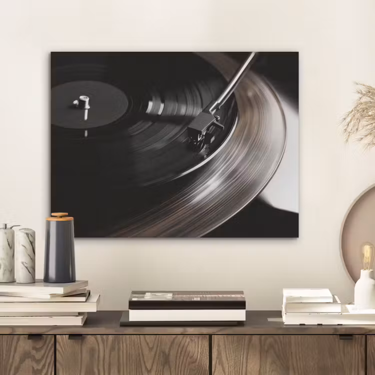 Close-up - Vinylplaat - Platenspeler - Zwart PET vilt klein -sfeer1