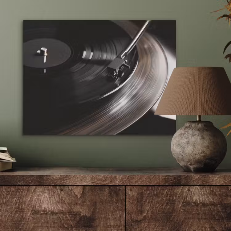 Close-up - Vinylplaat - Platenspeler - Zwart PET vilt klein -sfeer2