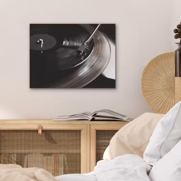 Close-up - Vinylplaat - Platenspeler - Zwart PET vilt klein -sfeer3