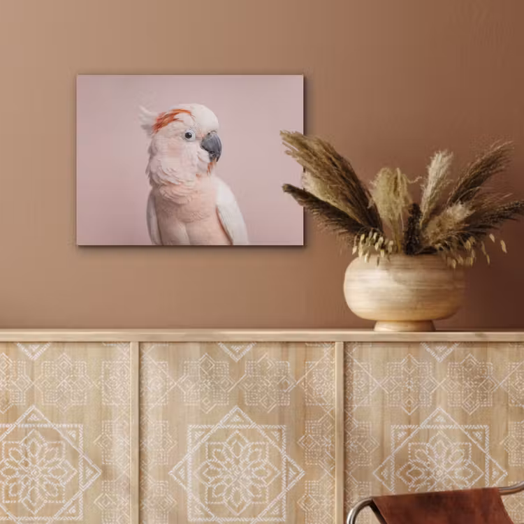 Kaketoe - Portret - Roze PET vilt klein -sfeer4