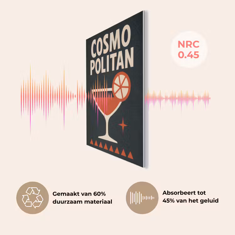 Cocktail - Zwart - Illustratie PET vilt klein -USP_NL