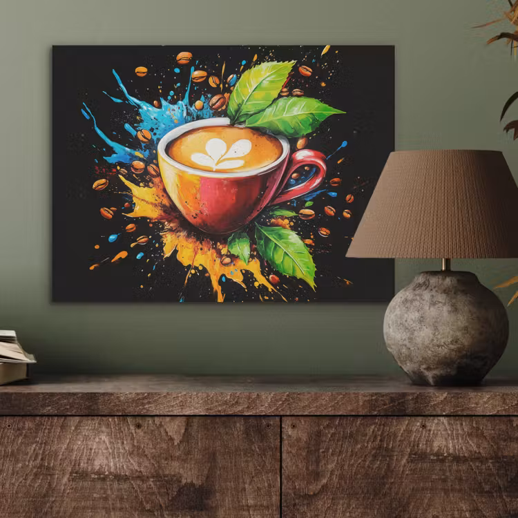 Koffie - Graffiti - Drinken - Abstract PET vilt klein -sfeer2