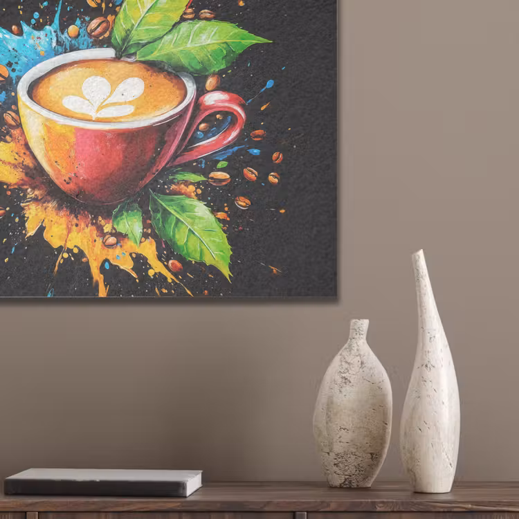 Koffie - Graffiti - Drinken - Abstract PET vilt klein -sfeer6_closeup