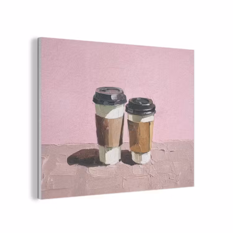 Koffiebekers - Deksel - Verf - Textuur PET vilt klein -3d