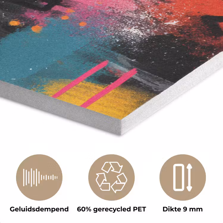 Kleurvlakken - Vormen - Kleurrijk - Abstract PET vilt klein -closeup_NL