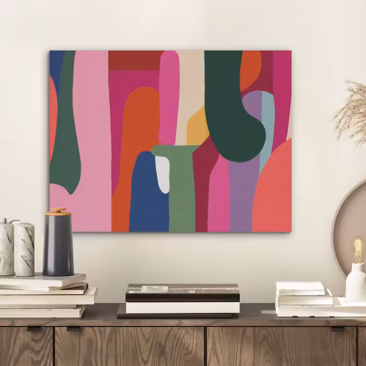 Kleurvakken - Recht - Rond - Abstract PET vilt klein -sfeer1