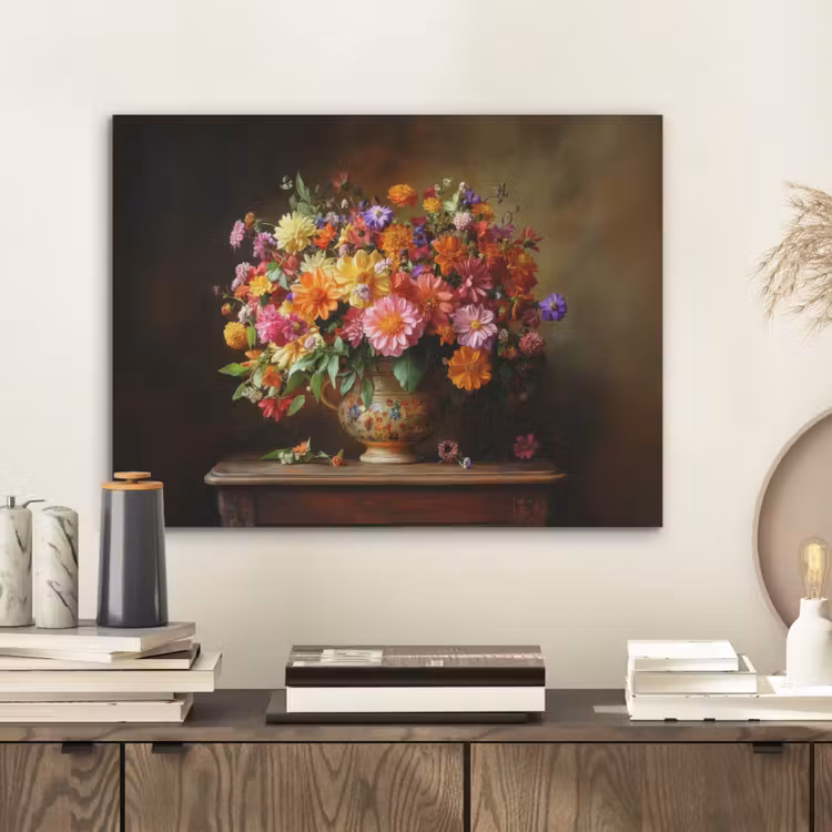 Kleuren - Boeket - Vaas - Hout PET vilt klein -sfeer1