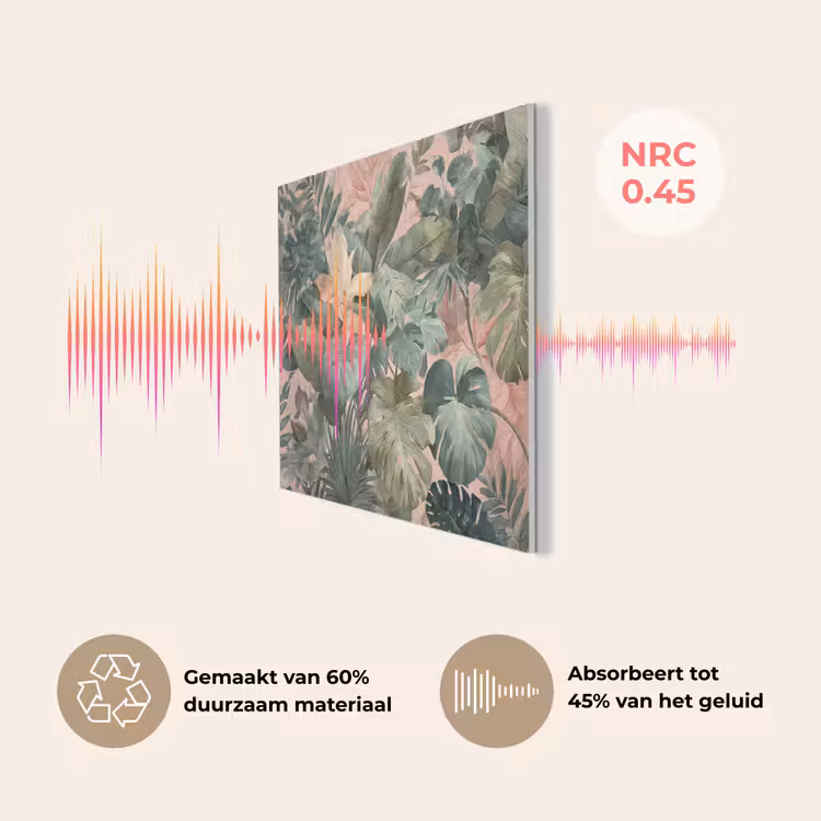 Compositie van bladeren - Groen - Roze PET vilt klein -USP_NL