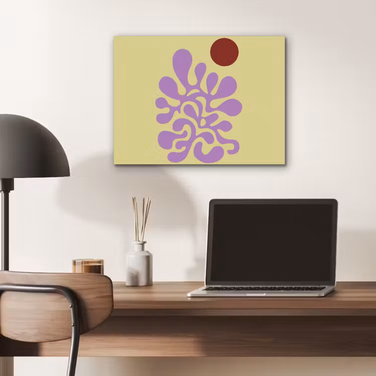 Koraal - Cirkel - Abstract - Geel PET vilt klein -sfeer5