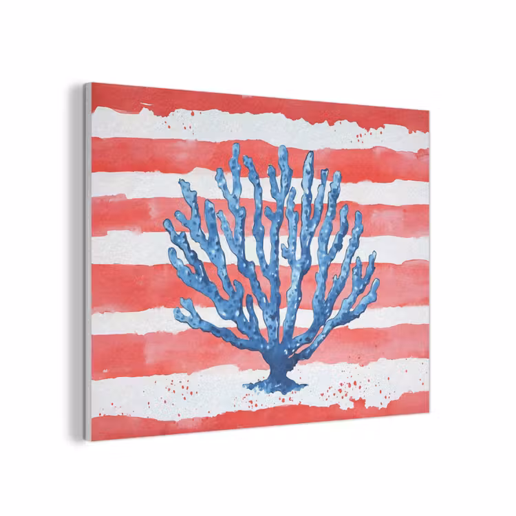 Koraal - Verfstructuur - Rood - Blauw PET vilt klein -3d