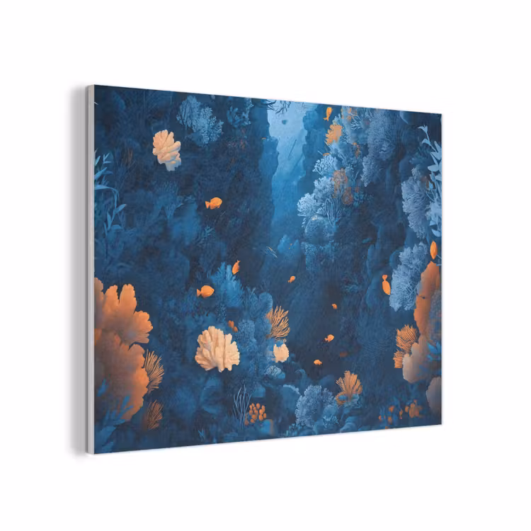 Koraalrif - Vissen - Oceaan - Blauw PET vilt klein -3d