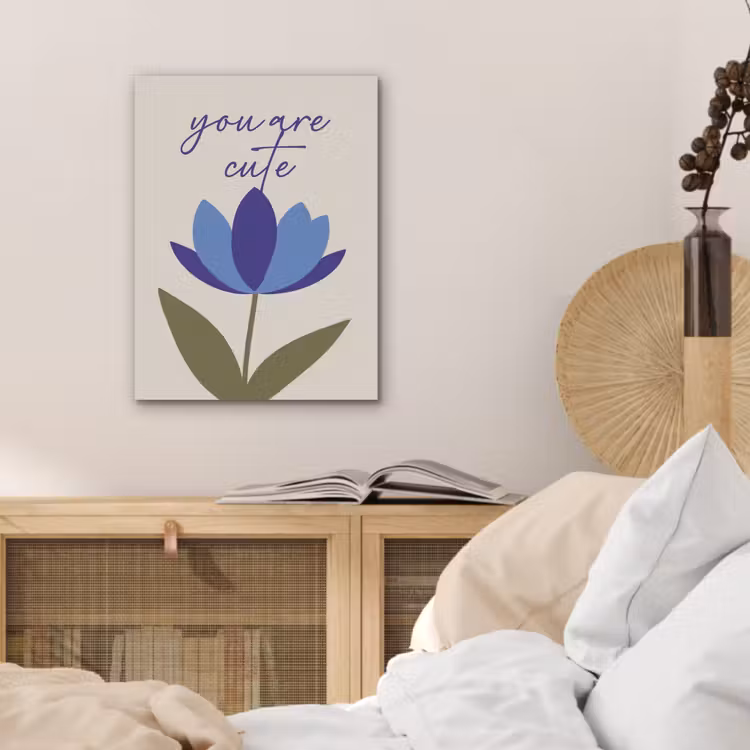 Korenbloem - Valentijn - Bloem - Blauw PET vilt klein -sfeer3
